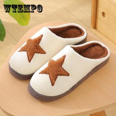 Зимние хлопковые тапочки для влюбленных, утепленная бархатная домашняя хлопковая обувь, нескользящая теплая обувь унисекс