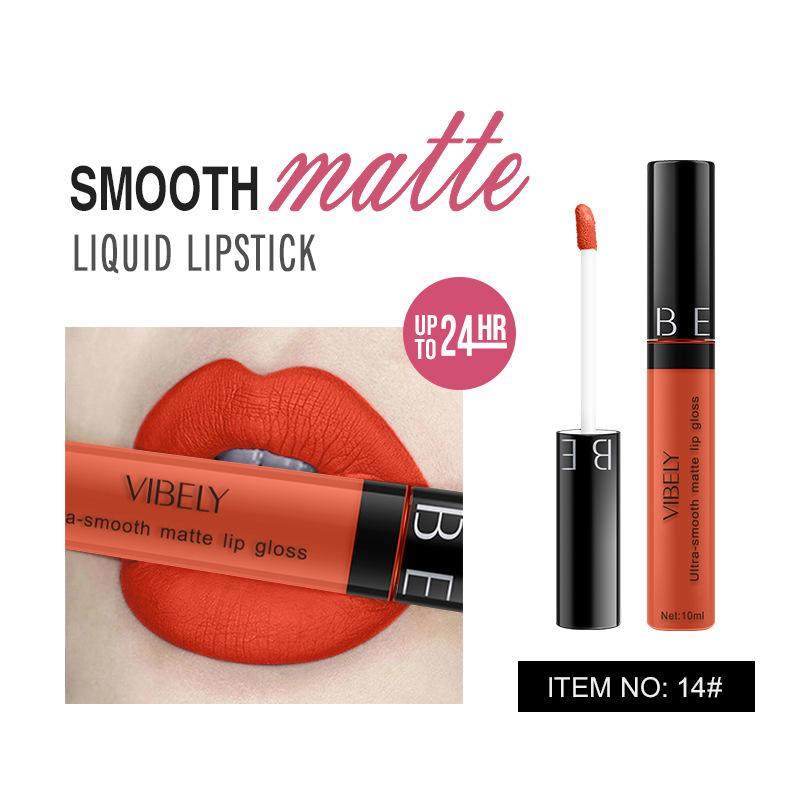 VIBELY Makeup Matte Anti-Stick Lip Glaze Несмываемая долговечная жидкая губная помада