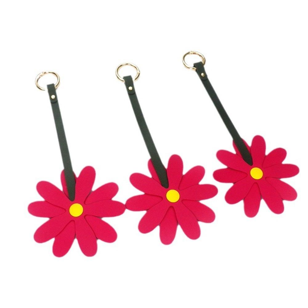 Fashion PU Leather Keyring Car Key Holder Daisy Bag Pendant Cute Bow Heart Keychain  Birthday Gift