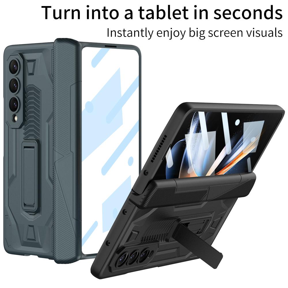 Противоударный бронированный чехол для Samsung Galaxy Z Fold 4 5g Slide Pen Slot Case Магнитный шарнирный кронштейн-подставка для Samsung Z Fold 4 Case