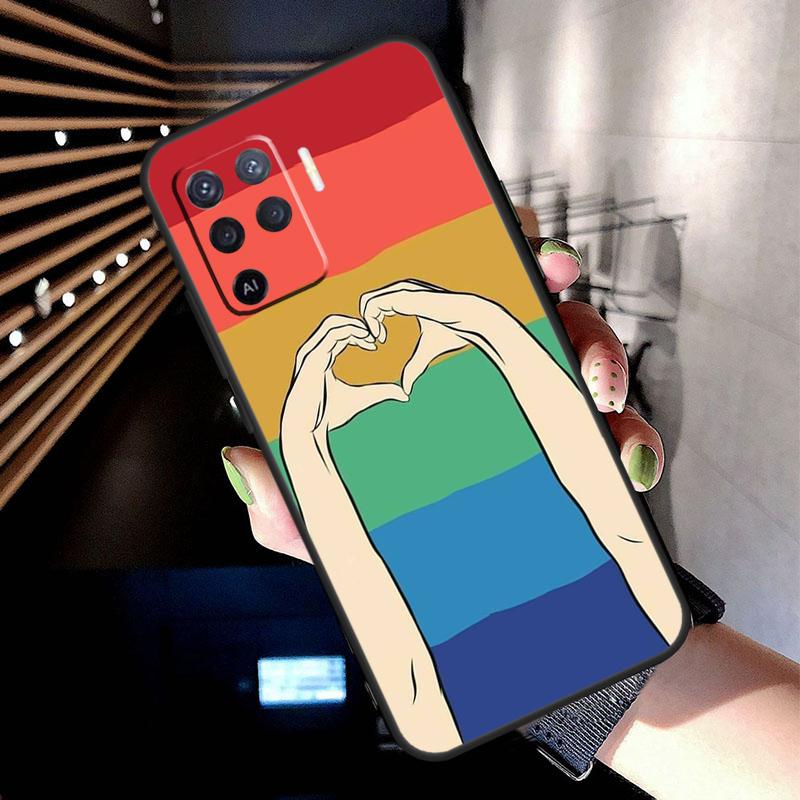 Чехол с радужным флагом ЛГБТ для Oppo A74 A54 A94 A80 A60 A40 A18 A38 A58 A78 A98 A96 A76 A16 A15 A17 A57 A77 A5 Pro