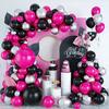 Pink Black Balloon Set Metal Silver Balloon Birthday Wedding Baby Shower Engagement Diy Decoration Party