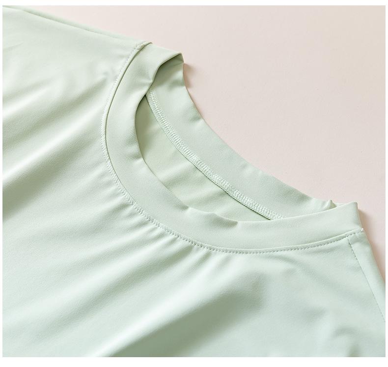 Женский быстросохнущий летний топ для йоги и пилатеса, спортивный фитнес-комплект с круглым вырезом