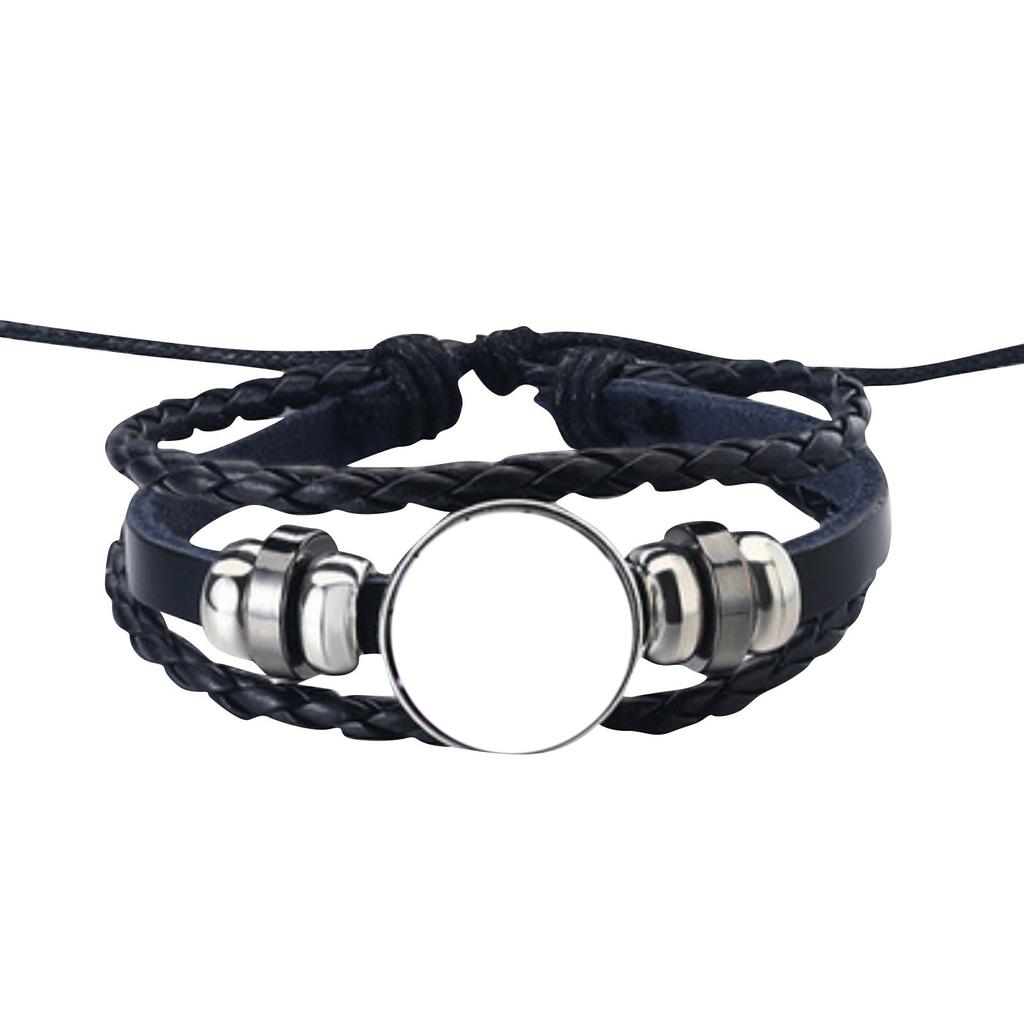 Персонализированные ювелирные изделия на заказ ретро кожаный веревочный комбинированный браслет со светящимся временем