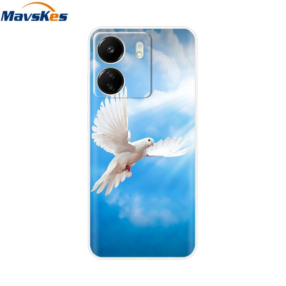 Чехлы для Xiaomi Poco C65 Для Xiaomi Poco C65 Модные Прозрачные Мягкие Силиконовые Чехлы для Телефона ТПУ Fundas для PocoC65 c 65 Coque Бампер