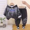 Boys' 2-Piece Cotton Set, Tie‑Dye Print Spring Autumn Hoodie and Pants Casual Outfit, High-Quality Baby Clothes -S-XXL