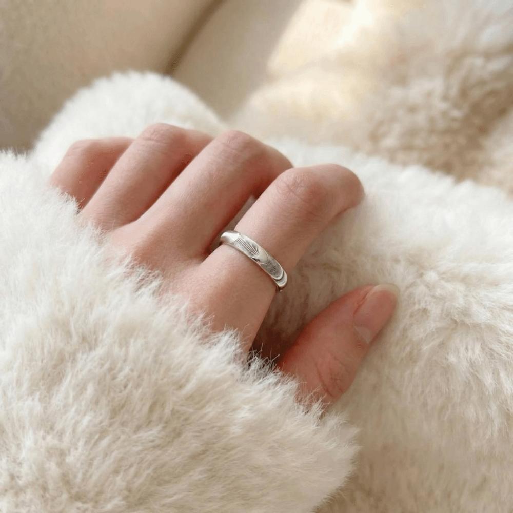 Lovers Cat Eye Plain Ring Simple Valentine's Day Gift Fashion Cat's Eye Ripple Ring Girls