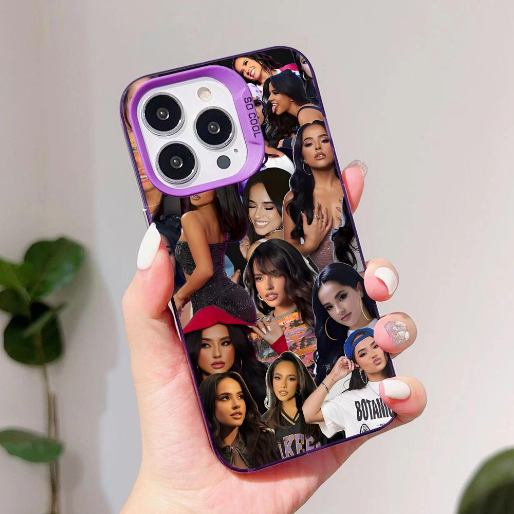 Модный фиолетовый полупрозрачный чехол для мобильного телефона Becky G для iPhone 17 16 15 14 13 12 11 X XR XS Air Pro Max Plus Цветная крышка