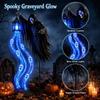 Halloween Soul Harvester Solar Garden Light, 90cm Animated Grim Reaper Ground Stake Decor for Outdoor Pathway Yard Display