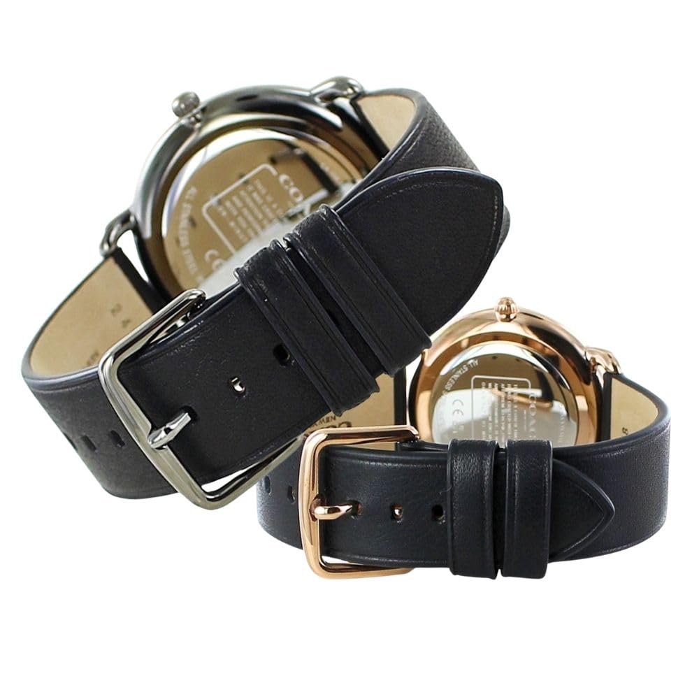 Пара часов Коробка для хранения часов Пара часов Elliott Slim Тонкий кожаный ремешок Черный 1460264514504381 [Coach] Мужские Женские [Товар]