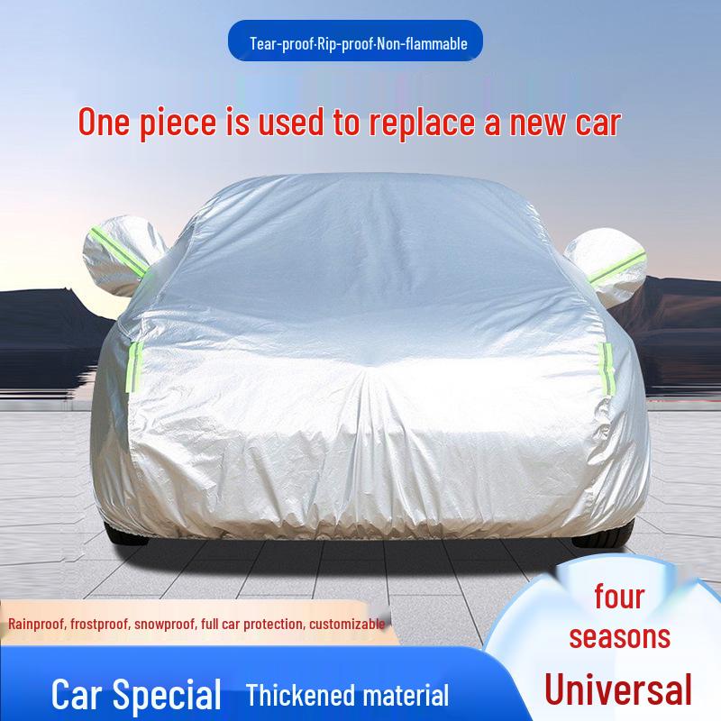 Универсальный всесезонный чехол для автомобиля из ткани Оксфорд - Толстый, солнцезащитный и водонепроницаемый