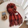 High-End Women's Plaid Scarf: Versatile Korean-Style Winter Snood & Shawl