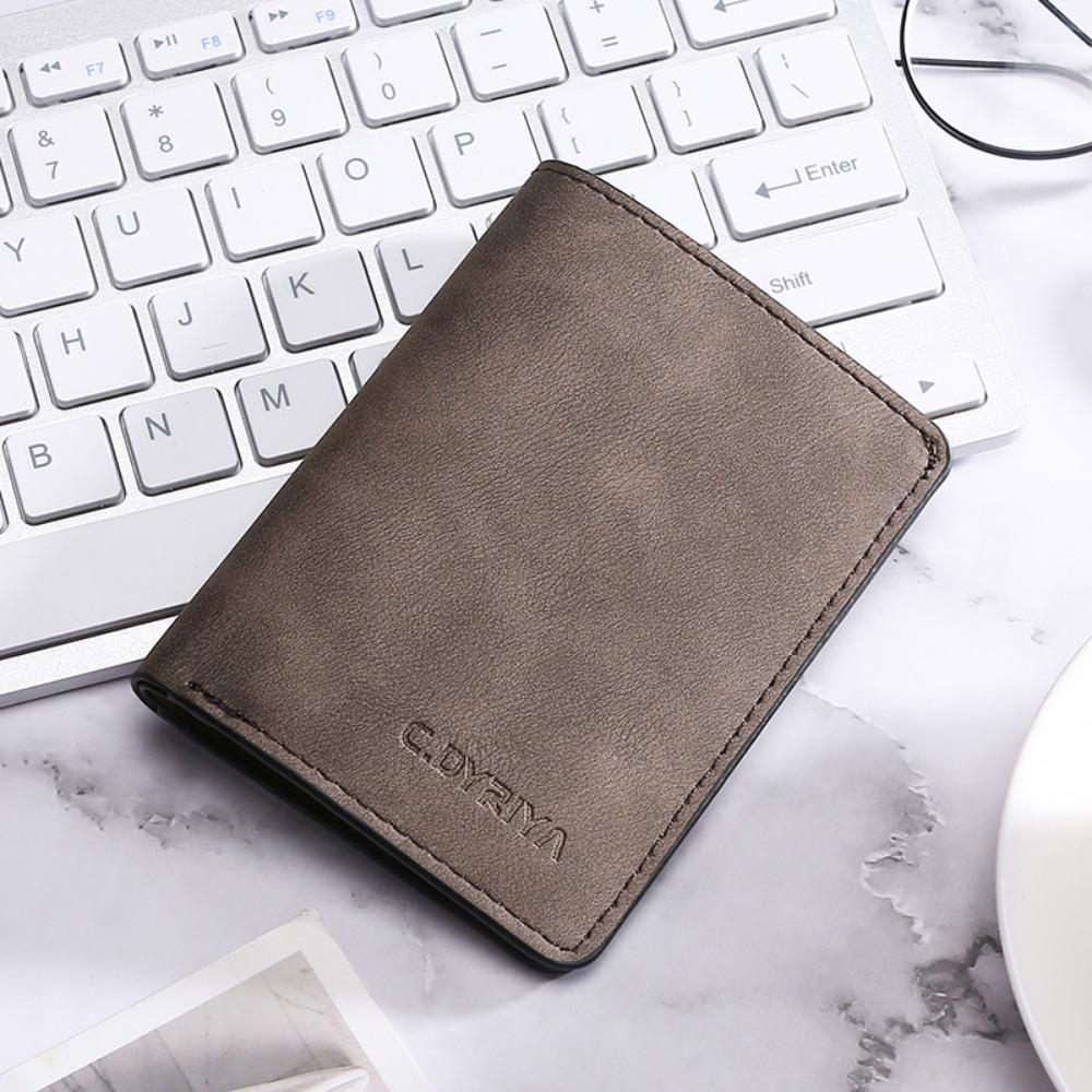 Мужской кошелек для карт Ультратонкий Мини Маленький кошелек Многофункциональный Кожаный чехол для водительского удостоверения Мультикарточный слот Антимагнитный