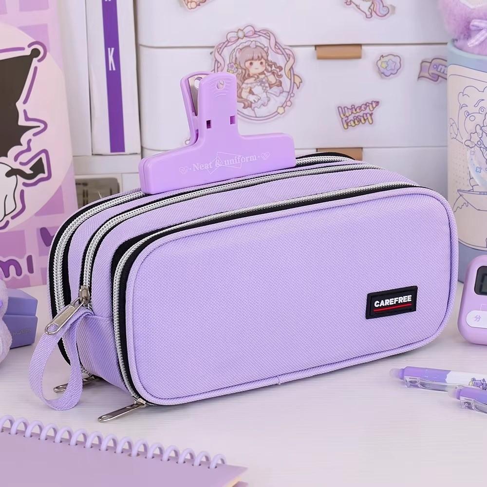 Three-Layer Stationery Box Large Capacity Stationery Organizer New Pencil Case Student Use