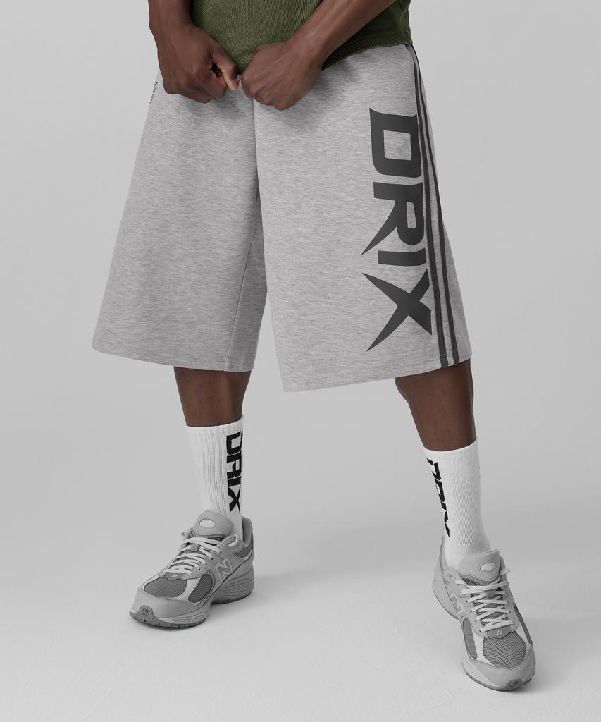 DRIX Track Line Graphic Bermuda Sweatpants_Melange Gray