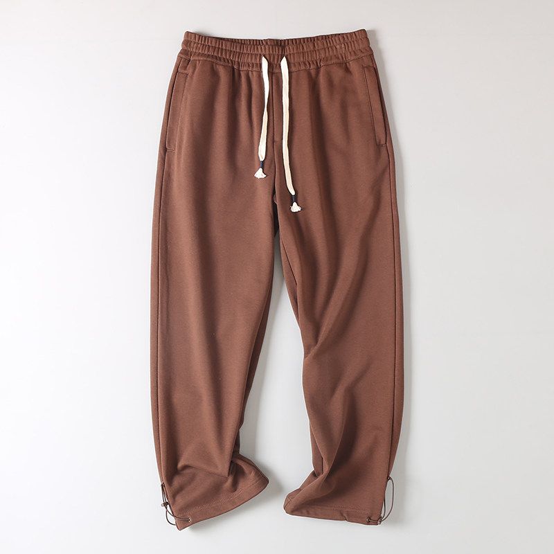 Export Surplus Japanese-Style Terry Cotton Sweatpants for Men and Women, Couple's Retro Solid Color Versatile Straight-Leg Casual Jogger Pants