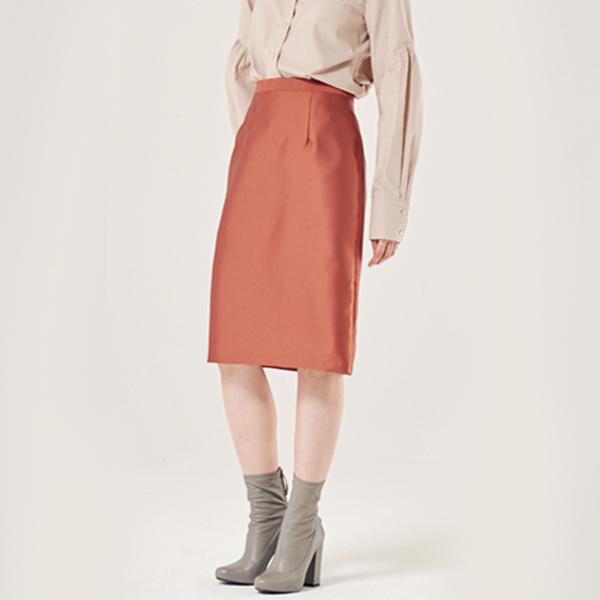 PRIMAVERA Modern Satin Skirt (Red)