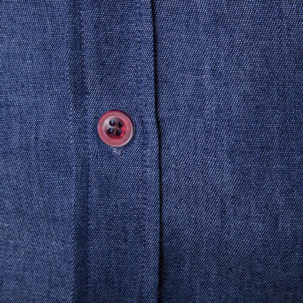 Весна Осень Мужская повседневная рубашка Slim Fit Джинсовые рубашки Топы с длинным рукавом