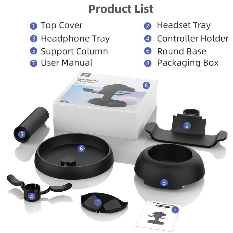 For VR Stand Headset Display and Controller Holder Mount Station For Meta Quest 3 / Quest 3S / PICO 4 / PICO 4 Ultra Stand