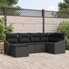 VidaXL 6-Piece Garden Sofa Set with Cushions Black Poly Rattan 3346793
