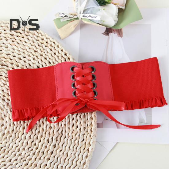 Корсетный пояс для женщин, завязывающийся на шнуровке, широкий эластичный пояс Waspie для платьев, аксессуар для костюма пирата на Хэллоуин