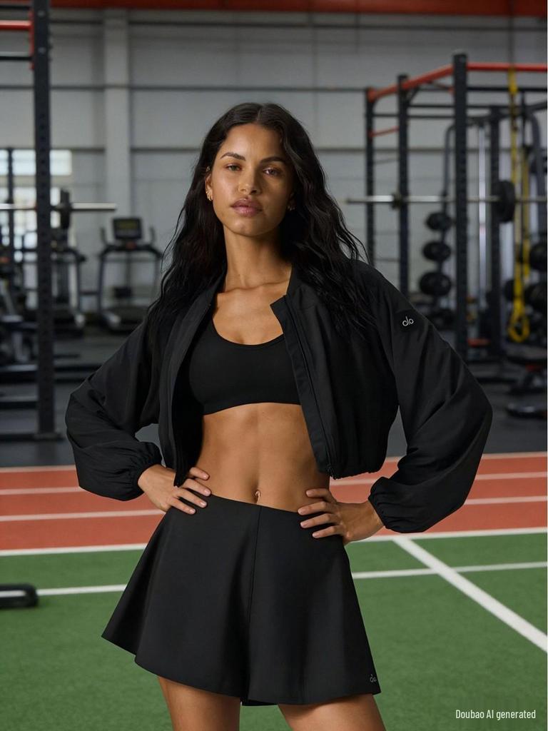 Кросс-бордер АЛО Кардиган с воротником-стойкой Защита от солнца Двухслойные Брюки Платье Набор для йоги