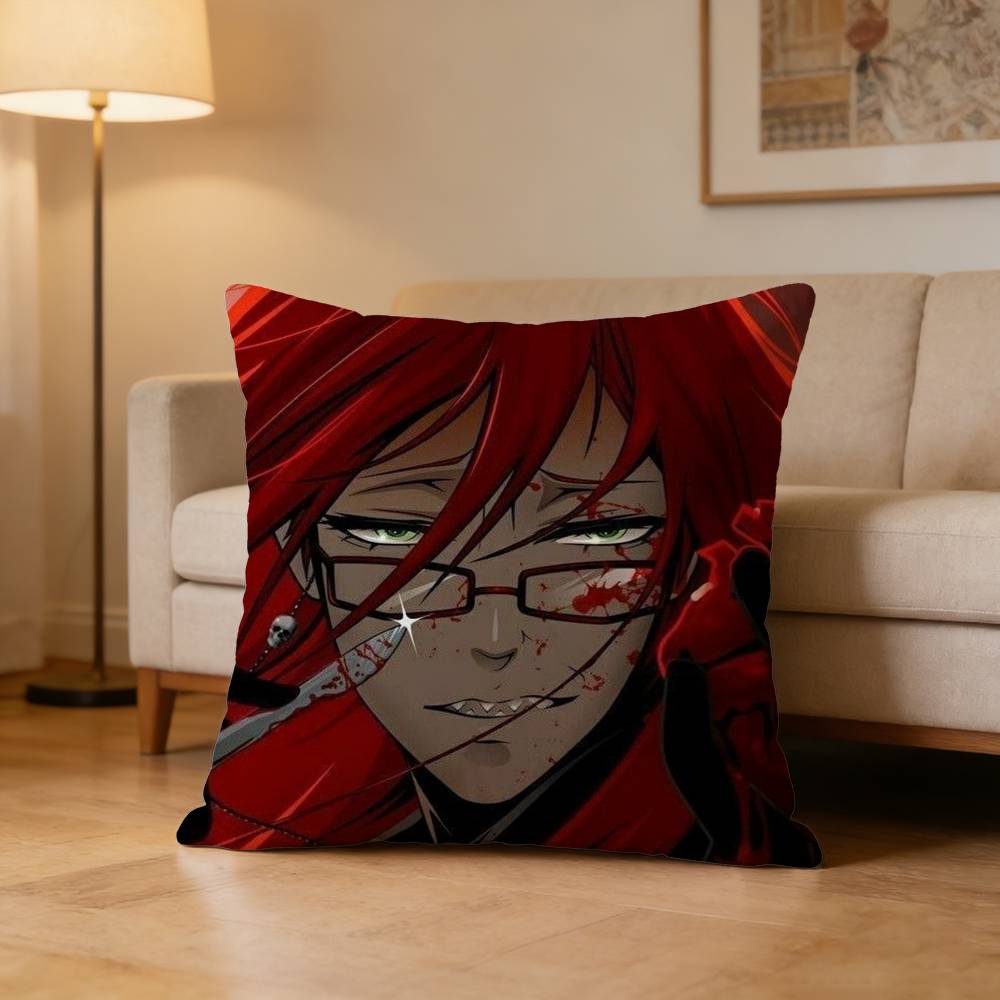 Anime B-Black Butler Horror Pillow Case Pattern Printed Pillowcase For Living Room Sofa Cushion Cover