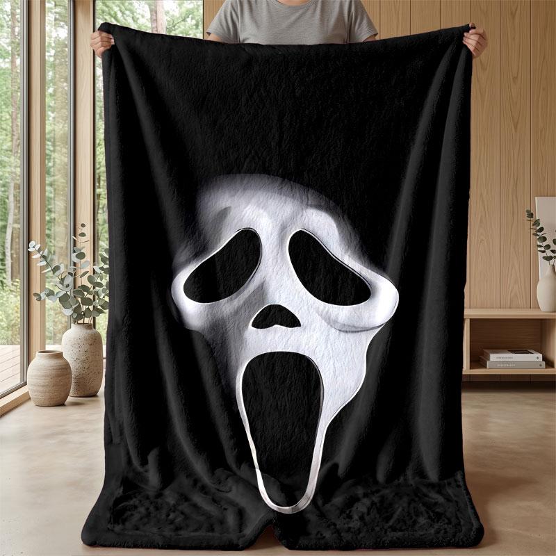 Soft Flannel Blanket Lightweight Cozy Bedroom Living Room CoverScream Ghostface