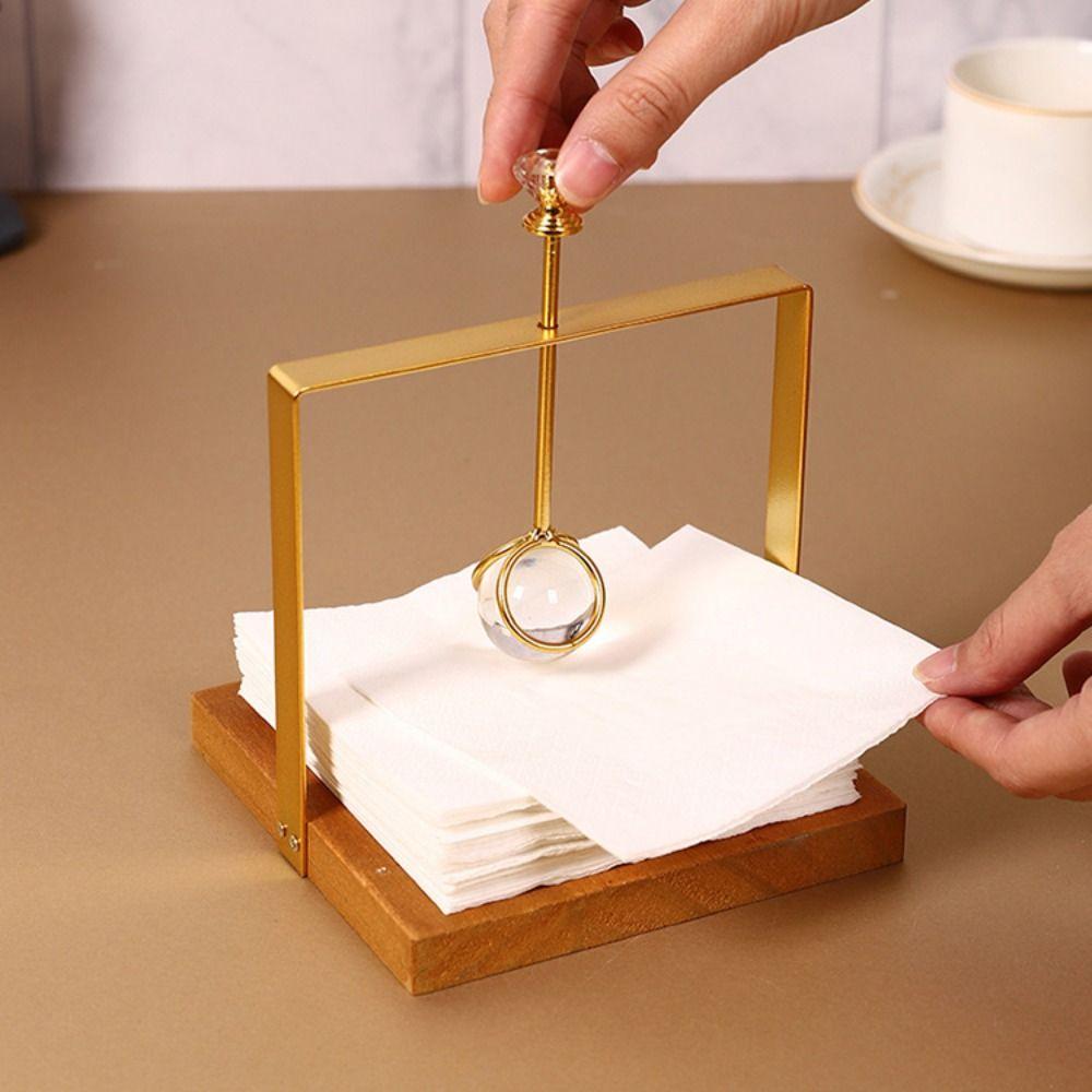 Light Luxury Metal Napkin Holder Creative Tissue Storage Box Tabletop Tissue Rack Restaurant