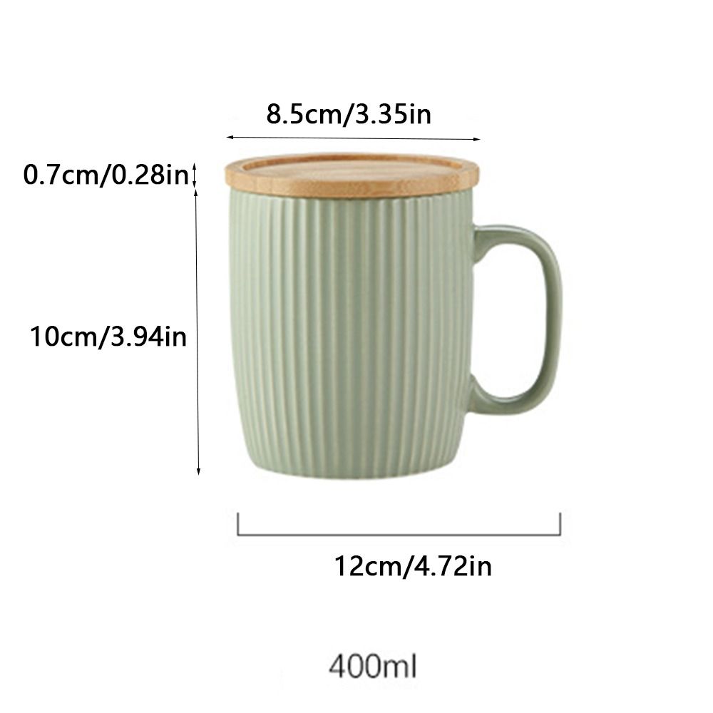 400ml Coffee Cup with Wood Lid Water Cups Ins Style Breakfast Cup Household