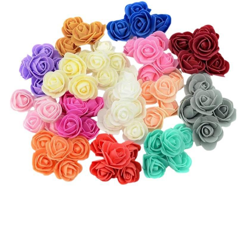 Мини-головка розы из пенопласта для свадебного декора, цветочные шары, коробки конфет, детский венок, шпильки для волос