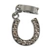 Shoe - Charms: Rhinestone Horseshoe, 14mm, with 11mm Clip, 1 Pc