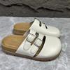 Fashion 2025 Summer New Covered Toe Slip-On Sandals Women Fashion Belt Buckle Minimalist Casual Comfortable Outdoor Flat Slipperszapatos