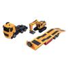 RC Semi Truck Excavator Toy Set Educational Dual Remote Control Powered Battery 2 in 1 Construction