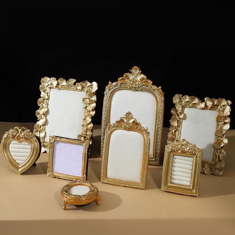 Декоративный золотистый полимерный поднос-витрина для серег, органайзер для ювелирных изделий, фоторамка для бутиковых витрин