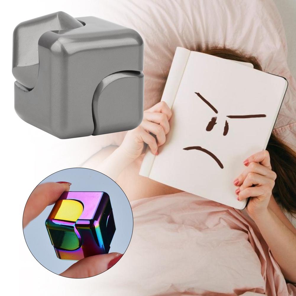 Красочный кубический квадратный ручной спиннер, гироскоп для пальцев, игрушки для снятия стресса и тревоги(Серый)