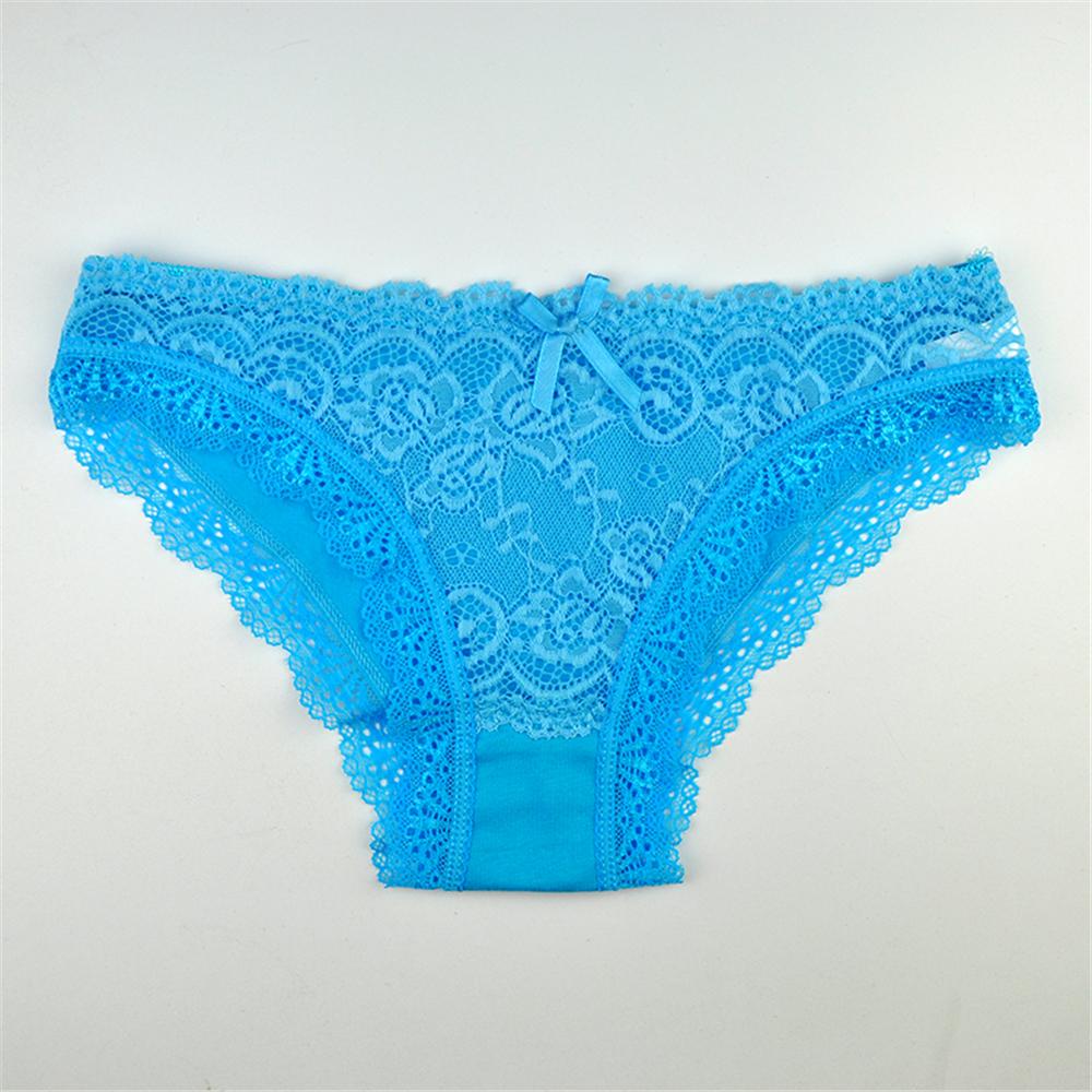 Womens Underwear Cotton Sexy Front Lace Low Waist Hipster Panties Briefs Ladies Knickers for Woman 6 PCS/Lot