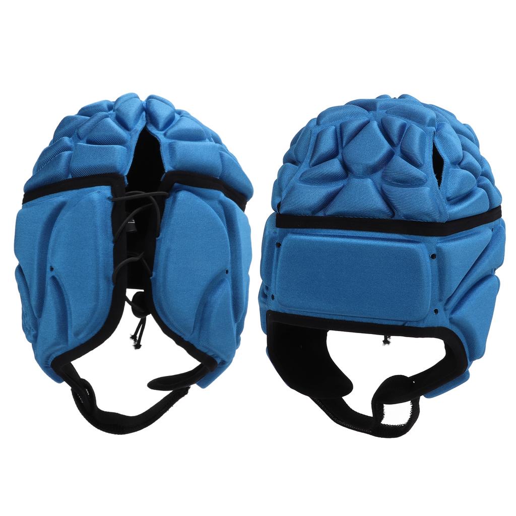 Футбольный шлем EVA с защитой от ударов и бархатной подкладкой, регулируемый тросовый футбольный шлем для взрослых, синий