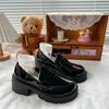 Женские туфли-лоферы Marry Jane, весна-осень, панк-обувь на платформе, без застежек, модные туфли из искусственной кожи, женские туфли на плоской подошве, черные