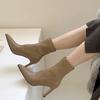 Fashion French Pointed Toe High Heeled Booties Spring and Autumn Winter 2025 New Women's Stretch Skinny Boots