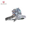 Classic Women Ring With Round Zircon Adjust Female Silver Fine Jewelry Gift