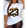 Европейский размер 23 Футболка с принтом для женщин | Свободный крой Streetwear, Дышащая повседневная одежда, Мода города Чикаго, Летний геометрический узор