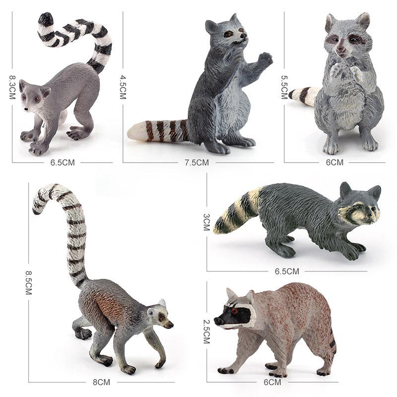 Handcrafted Raccoon Figurine: Miniature Mammal Model for Children's Science Education