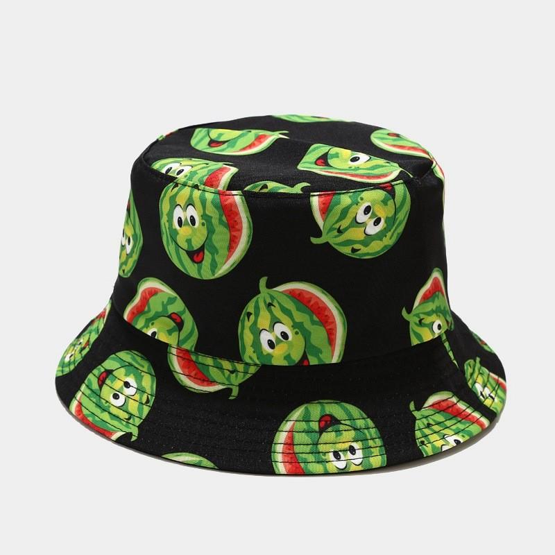 Fruit Pattern Fisherman Hat With Wide Brim For Summer Sun Protection And Casual Wear