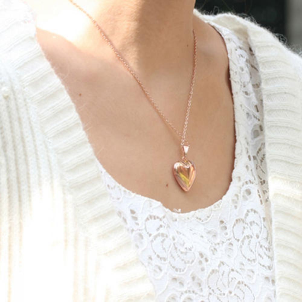 Fashion Lover Chain Jewelry Heart Shaped Pendant Photo Picture Locket Necklace
