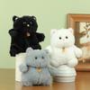 Charming White Black Grey Cat Plush Keychain Soft And Cuddly For Bags