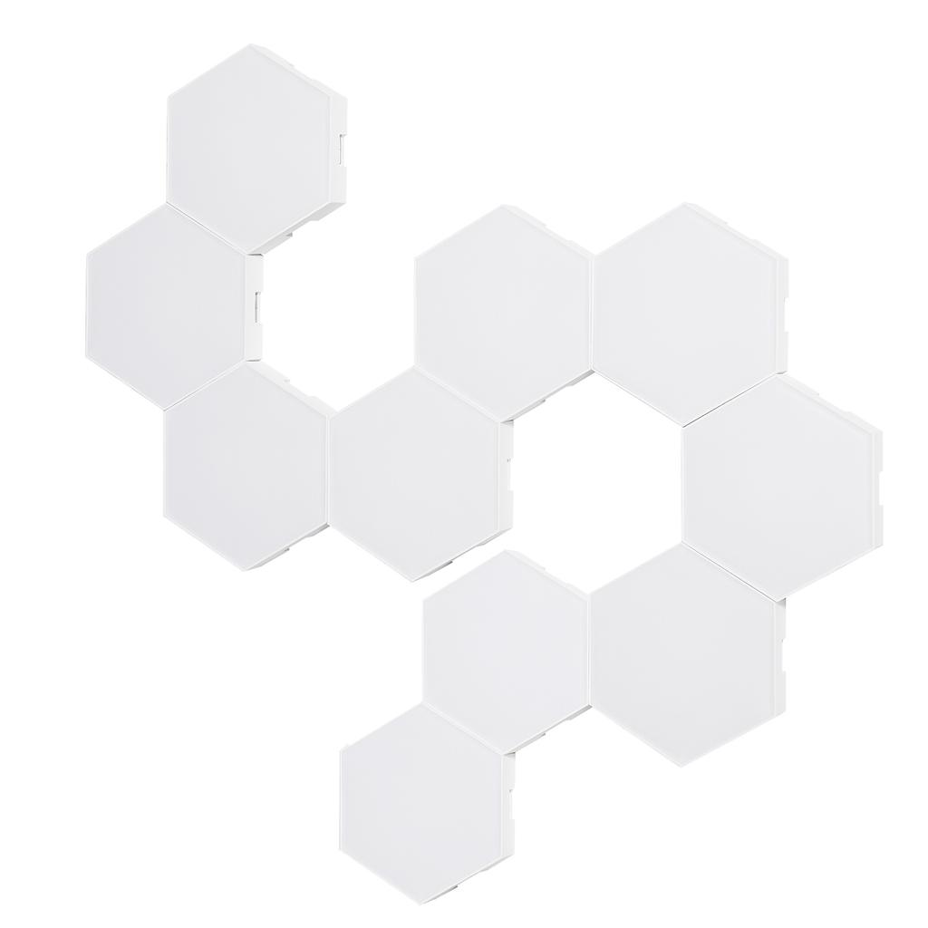 10PCS BT Connected RGB Hexagon Light Ambient Lamp Wall Decorative Lighting with Controller
