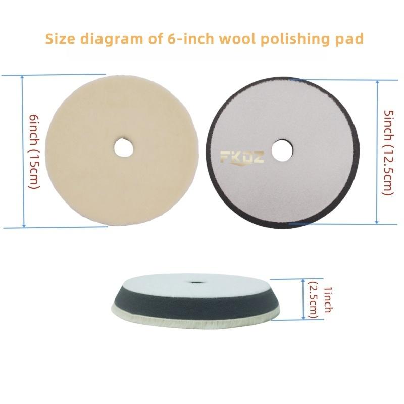 2 PCS 6/7 Inch Japan Wool Polish Pad For DA RO Car Polisher Woolen Buffing Disc Car Clean Product Automotive Scratch Removing