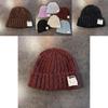 Knitted Beanie Hat For Women With English Letter Embroidery Winter Warmth Casual Style
