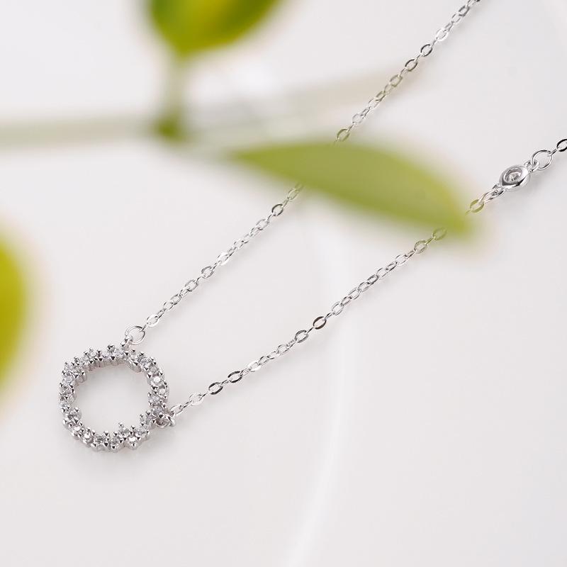 REETI Arrivals real 925 Silver Crystal Round Necklaces Pendant Pure Silver Jewelry for Women